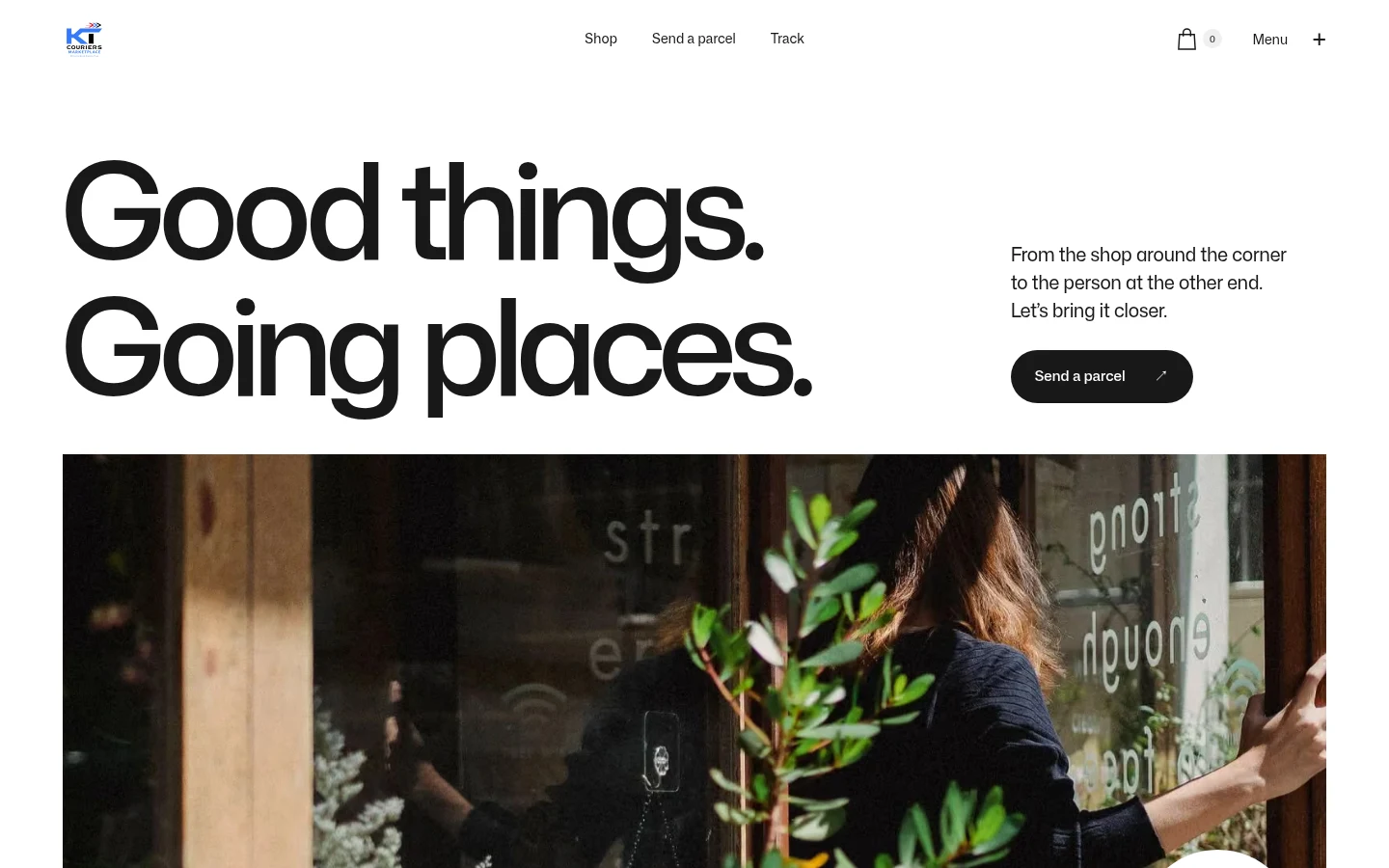 KT Couriers actual desktop website
