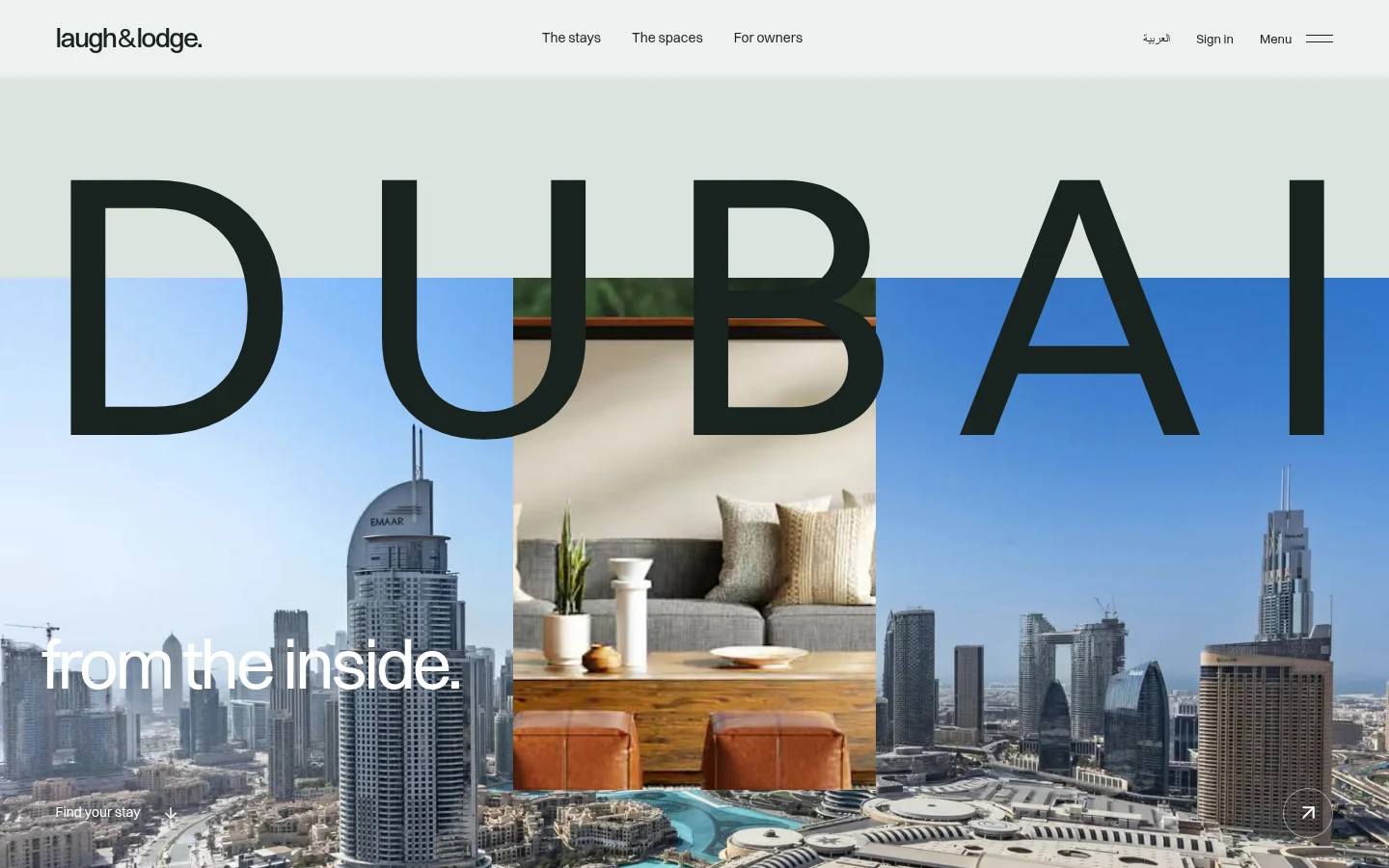 Laugh & Lodge actual desktop website